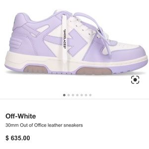 BRAND NEW Off-White Out of Office Leather Sneakers in Lilac/White